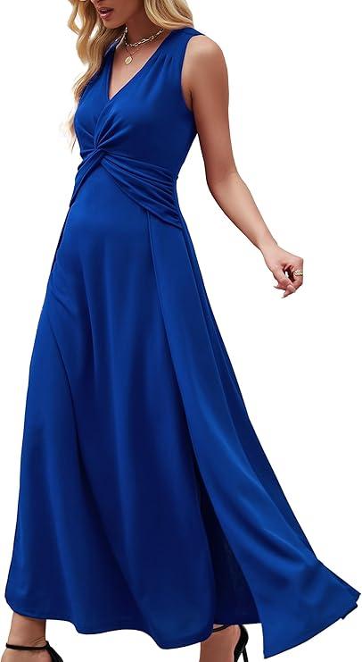 Wedding Guest Dresses for Women 2025 V Neck Formal Dresses for Women Sleeveless Evening M