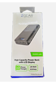 ZGEAR 20,000 mAh High Capacity Power Bank With LCD Display