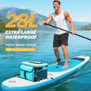 28L Paddle Board Cooler, Unique Top Opening Flap Waterproof Paddleboard Cooler, Durable PVC Material Fits 42 Cans with Bottle Opener, Paddle Board Accessories for SUP, Kayaking, Camping, Fishing