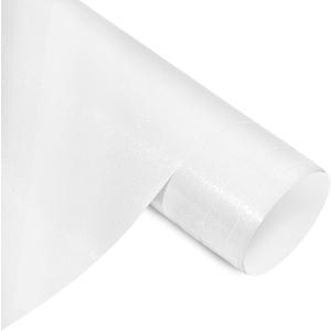 AHIJOY White Shimmer Vinyl Permanent Adhesive Roll 12" x 5ft Glossy Sparkle Adhesive Vinyl for Cup Mug Stickers DIY Projects Holiday and Party Decor
