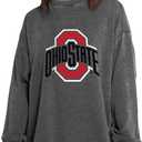chicka-d NCAA womens Campus Pullover (Large, Charcoal)