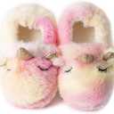 3 x Enteer Baby Girls' Cartoon Indoor Anti Slip House Slippers, 7-8M