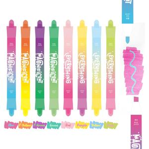2 x Dual Tip Pastel Highlighters, 8 Colors, 4-Pack, No Bleed Quick Dry Ink, Chisel and Bullet Tips (DOpamine+macarom).