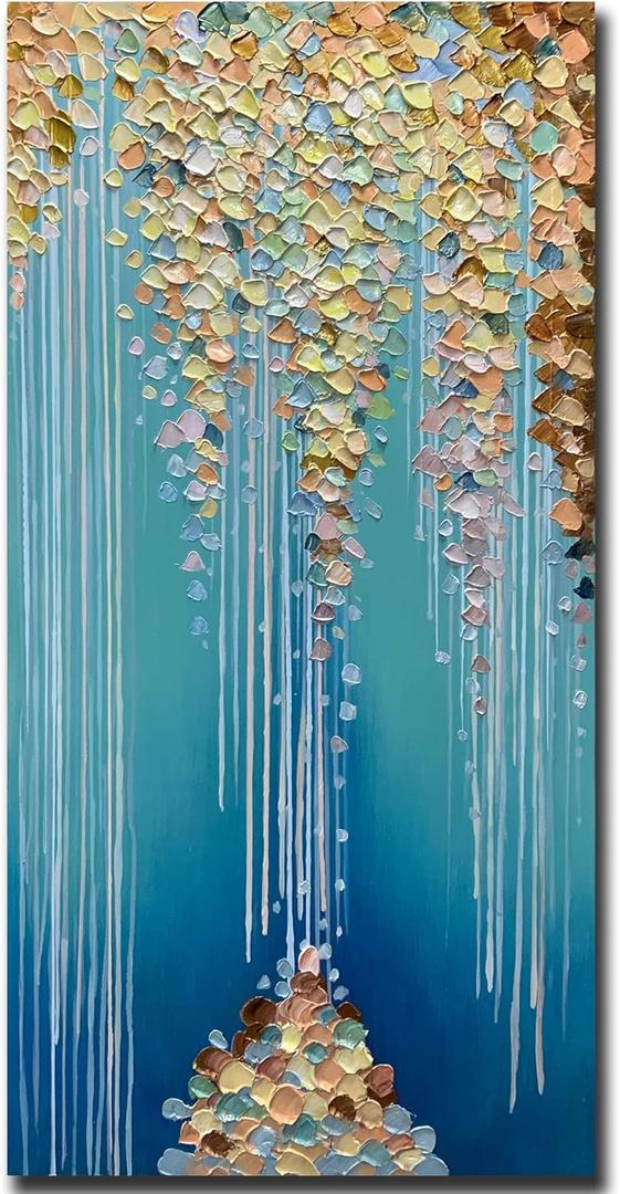 Yotree Paintings, 24x48 Inch Paintings Oil Hand Painting 3D Hand-Painted On Canvas Abstract Artwork Art Wood Inside Framed Hanging Wall Decoration Abstract Painting