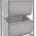 STORAGE MANIAC 80 Liters Vertical Rolling Laundry Hamper, 2 Section Laundry Sorter with Wheels and 2 Breaks, 2-tier Laundry Baskets for Small Space, Dorm, Laundry Room, Closet, Bathroom, Gray 2-tier