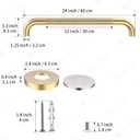 24 Inch Anti Slip Shower Grab Bar,YuanDe Brushed Gold Bath Grab Bar | Stainless Steel Knurled Bathroom Safety Rail, Shower Handrail Support, Handicap Elderly Balance Assist Handles-1.25" Diameter