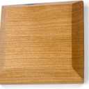 Solid Cherrywood Pedestal, Square Wood Display Base with Bevel, Modern Farmhouse Decor Wooden Riser for Display (4" x 4" x 7/8")