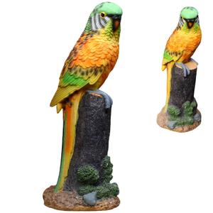 BLLTLLW Macaw Parrot Garden Statue, 10.6" Hand-Painted Tropical Bird Figurine, Decorative Art Deco Accent for Patio and Home, Lifelike Design (Yellow)