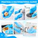 Pecute Pet Grooming Gloves, Large, Heat Resistant, Silicone Bathing and Massaging Gloves with High-Density Teeth and Enhanced Five Finger Design for Dogs and Cats, Purple