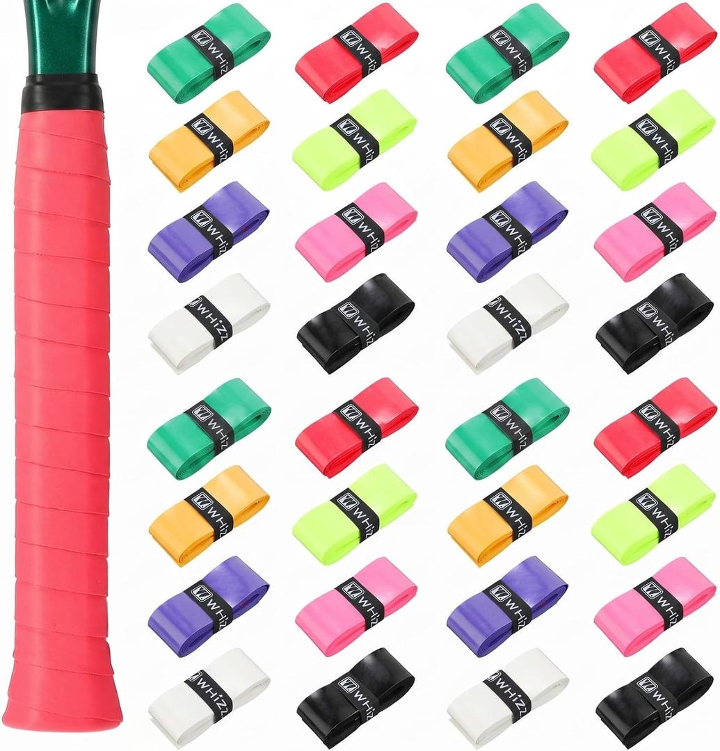 Jerify 24 Pieces Tennis Racket Grip Tape, Precut Tennis Overgrips Tape Badminton Racket Grips with Velvety Comfort for Anti Slip and Absorbent Grip