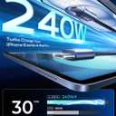 LISEN USB C to USB C Cable, 240W C to C Cable Fast Charging [3.3FT, 2 Pack] Type C Charger Fast Charging USBC to USBC Cable for iPhone 17 16 15 Pro Max iPad MacBook Neo Air Pro Samsung S26 S25 Ultra