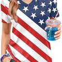 For G and PL Women's July 4th American Flag T Shirts XL