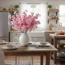 Daifunli 6 Pcs Artificial Cherry Blossom Branches Silk Fake Cherry Blossom Flowers 43 Inch Faux Stems for Spring Home Decor, Table Centerpieces, Wedding Bouquets(Deep Pink,Classic)