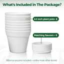T4U 6 Inch Plant Pot 8-Pack, Plastic Planter with Drainage Hole and Saucer, Decorative Nursery Pots Bulk for African Violet, Snake Plant, Succulent, Herb and Plants Indoor (8 Pcs 6" Pots, White)