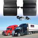 Pair Black Poly Quarter Fenders Set for Semi Truck, 24" x 24" Freightliner Kenworth Peterbilt with Hardware,Heavy Duty Plastic Mud Flaps Kit