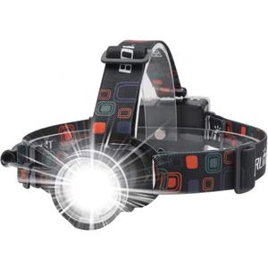 BORUIT RJ-2166 Super Bright LED Headlamp with White Light,3 Modes Adjustable Headlight Flashlight,IPX4 Waterproof Head Torch Great for Running, Camping, Hiking(Black)