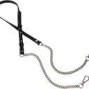 Bag Genuine Leather Chain Shoulder Straps Adjustable,Purse Straps Replacement Crossbody for Handbags(Black-S)