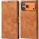 Wallet Case for iPhone 17 Pro Max with Credit Card Holder,PU Leather Folio Flip Kickstand Protective Shockproof Cover for Apple 17 Pro Max Phone Case (Grayish-Brown, for iPhone 17 Pro Max - 6.9'')