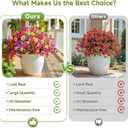 Alupssuc 24 Bundles Artificial Flowers for Outdoors Decoration, UV Resistant Silk Faux Daisy Flora Spring Fake Plastic Plants Greenery for Outside Indoor Yard Home Porch Window Box Decor, Mix 5 Colors