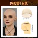 Bald Cap Halloween Makeup Kit, Latex Bald Wig Cap with Spirit Gum Adhesive & Remover for Woman Man Kids Professional Bald Cap Set for Cosplay,Sfx Halloween Costumes Party Theater look-with Instruction