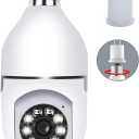 Light Bulb Security Camera TUYA, E27 WiFi Color Night 360 Degree Pan/Tilt Panoramic IP Camera, 2.4GHz 1080P Smart Home Surveillance Kids Cam with Motion Detection Alarm Night Vision Two Way Talk