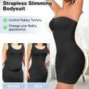 Strapless Shapewear for Women Full Slip shapewear dress Tummy Control slip for women under dress (Black, L)