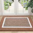 Colorxy Indoor Door Mat, Non-Slip Absorbent Resist Dirt Entrance Mat, Sturdy Low-Profile Inside Floor Mats, Washable Front Entry Doormats for Entryway, 36''x24'', Brown