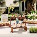 2 Set Wooden Tiered Risers Display Stands for Vendor Events,Stackable Wood Cupcake Display Stand,Farmhouse Decor Wood Dessert Table Display Set,Vendor Booth Display Items,Food Display Risers for Party