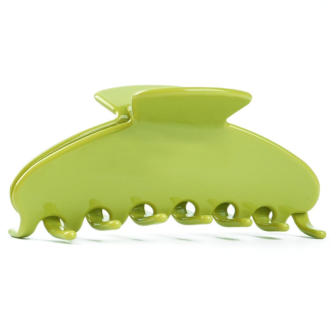 MAORULU Cute Claw Clip for Women  4'' Large Acetate Hair Clips for Thick Thin Curly Long Hair, Durable Hair Clamps Non-slip Y2K Jaw Clip, Strong Hold, Stylish French Design (Avocado)
