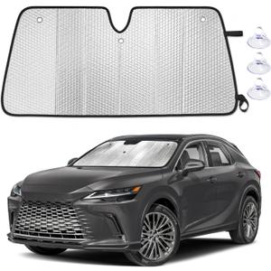 EcoNour Foldable Sun Shade Fit for Lexus RX 2023-2023 2024 2025 | Accordion Windshield Sun Shade, Front Car Window Shades Sun Visor, Blocks UV Rays & Heat, Car Accessories