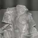 EPLAZA Women's One Size Silver Rhinestones Bride Bridesmaid Short Satin Robes for Wedding Party Getting Ready (White)