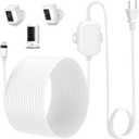 Power Adapter for Ring Outdoor Cam Plus/Ring Spotlight Cam Plus/Pro (Battery), 25Ft/7.5m USB-C Flat Weatherproof Outdoor Charging Cable Continuously Power Your Camera, White
