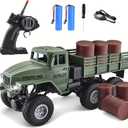 JPJCOOY RC Military Truck 6x6 Road Remote Control Car 1/16 Scale Remote Control Truck 4WD All Terrain Rock Army Transport Vehicle Toy Vehicle for Kids Children Boy Gift