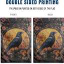 2 x Giwawa Crow Garden Flag 12x18in, Halloween Gothic Black Bird Colorful Flower Decorative Double Sided Yard Flags, Rustic Boho Floral Seasonal Holiday House Flag for Outside Outdoor Lawn Porch