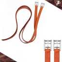 Jeereal English Stirrup Leathers for Equestrian Riding (56" / 142cm, Brown)