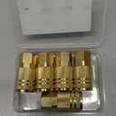 SUNGATOR 1/4'' Air Hose Fittings, 5-Pack Brass 1/4 Inch NTP Female Industrial Couplers, 1/4'' Air Line Quick Connect Fittings, Compressor Hose Repair Accessories Kit, 1/4 Inch NTP Couplers