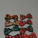 6PCS/PACK dog Collar attachment Bows slide dog bowtie Plaid Snowflake double layered dog bows removable pet grooming ties for Christmas Amazon's Choice