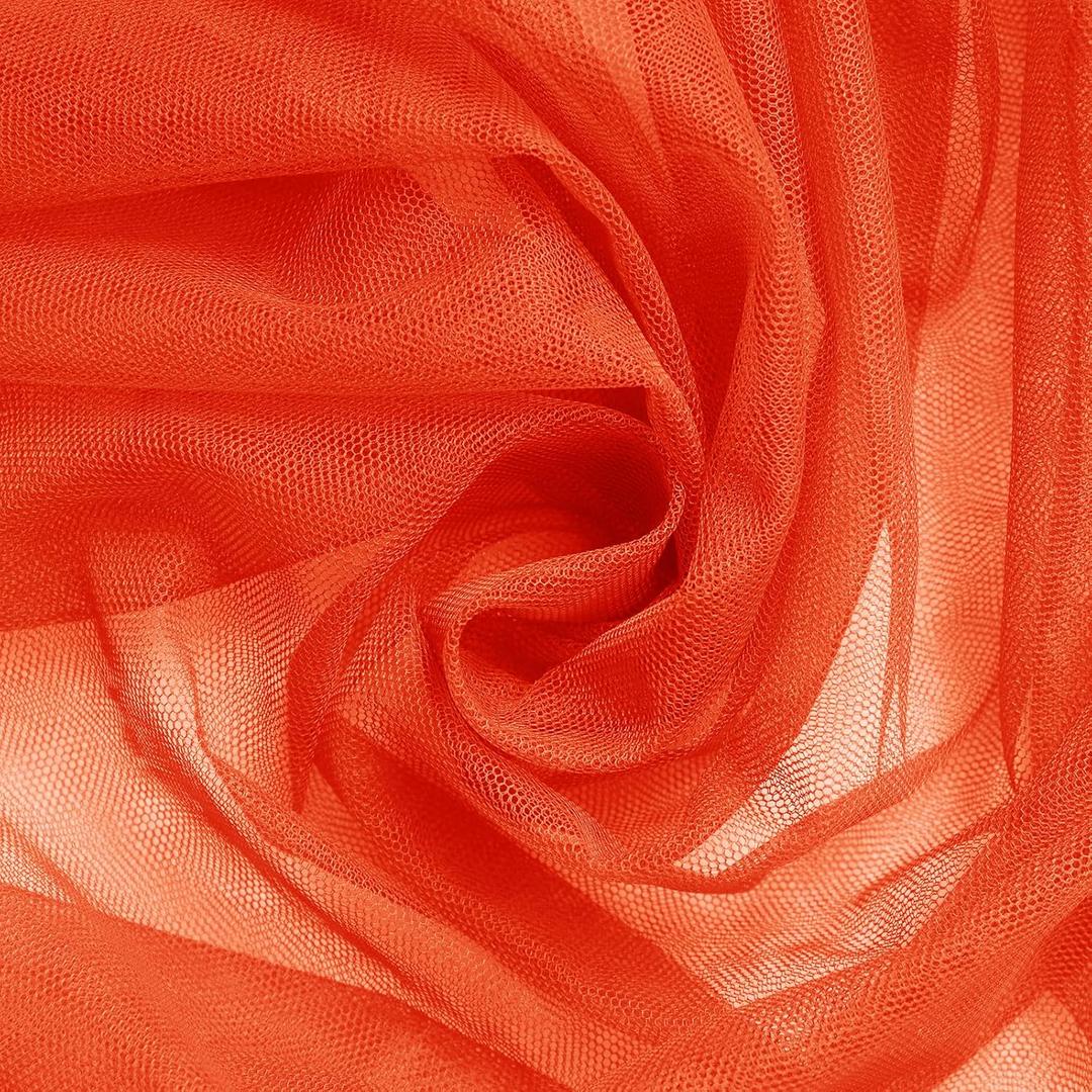 SiinvdaBZX Orange Tulle Fabric Rolls, 54 Inch x 20 Yards (60 Ft) Soft Drape Tulle Netting Fabric for DIY Craft Tutu Skirt Bridal Veil Wedding Party Table Skirt Ceiling Decor