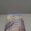 CCWORKERRY Coastal Egret Canvas Wall Art Blue Heron Canvas Pictures Beach Bird Artwork Sea Bird Painting Sea Shore Bathroom Wall Decor (blue,12W x 18L)