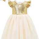 Cilucu Girl Sequin Ruffle Dress Tutu Flower Girls Dress Princess Sparkle, 3T