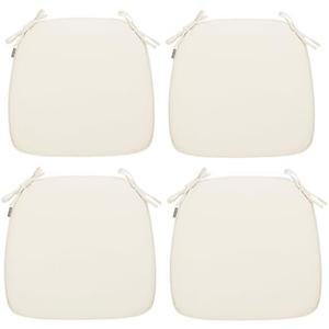 Magpie Fabrics 17"x16"x2" U-Shape Chair Cushions with Ties 4 Count, Outdoor Indoor Waterproof All Weather Seat Pads Decoration for Patio Garden Dining Office - Cream Beige