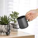 Small Watering Can Indoor Plants - 12 oz Mini Metal Watering Can with Long Spout Rust-Proof Stainless Steel Tiny Watering Pot for Small Indoor Plants Home & Office Black