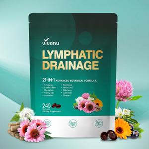 21-in-1 Lymphatic Drainage Supplements Softgels, 80 Day Supply, 1 Bag, Exp 03/12/2028