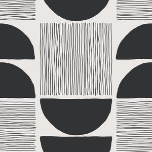 VEELIKE Black and White Geometric Wallpaper Peel and Stick Boho Mid Century Wallpaper for Bedroom Living Room 17.7''x354'' Modern Abstract Contact Paper Peel and Stick Removable Art Deco Wallpaper
