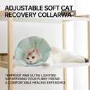 Touchdog Soft Cat Cone Collar, Waterproof Recovery Collar for Cats After Surgery, Lightweight Elizabethan Collar for Kittens, Small to Large (Blue, S) (Blue)