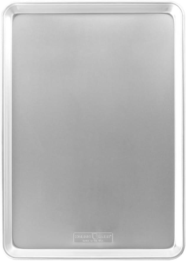 Nordic Ware Extra Large Baking Sheet, 21 x 15 inches, XL Big sheet pan Natural Uncoated Aluminum, Reinforced Steel Rim Prevents Warping, 1pk Big Sheet, 1-Pack