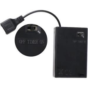 1 Piece Intelligent Timing 3AA Battery Holder, USB Female Socket 3AA Box 5V with Cover and on/Off USB Cable Suitable for Modular Lighting Accessories (Battery not Included)