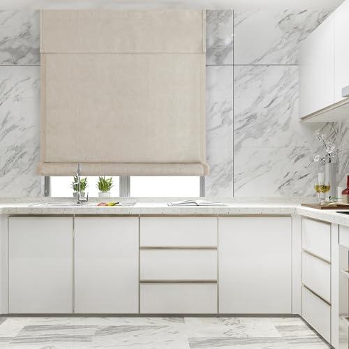 WdFour Triple Layers,UV Protect, 100% Light Block, Multi-use, no Noise, Easy Installed Door Curtains, Adjustable Roller Shade, Window Blind, for Office, Wards and Home(30Wx42H,Hemp Gray,1 Piece)