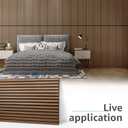 Art3d 4 Pack 47.2 x 23.6in. Wood Slat Acoustic Panels for Wall and Ceiling - 3D Fluted Sound Absorbing Panel with Wood Finish - Walnut