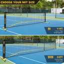 Portable Pickleball Net Set with Wheels, Regulation Size 22 FT & Half Court 11 FT, Steady Metal Frame Pickle Ball Net Set System with Carry Bag for Backyards, Driveways, and Garages